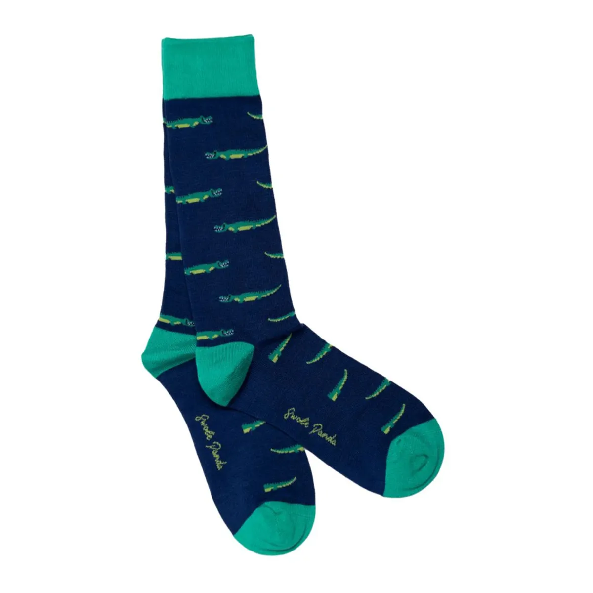Swole Panda Crocodile Socks Blue