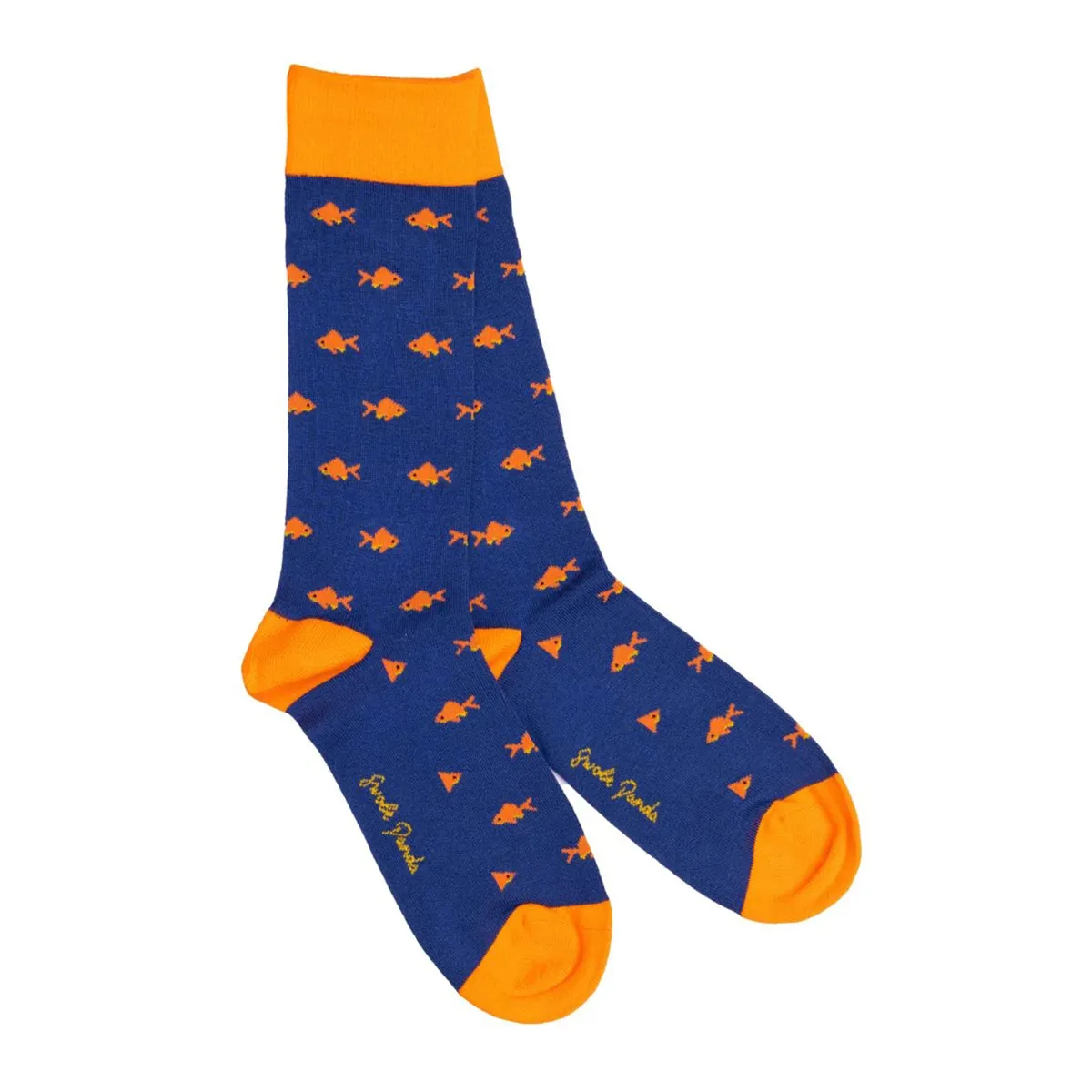 Swole Panda Gold Fish Socks Blue