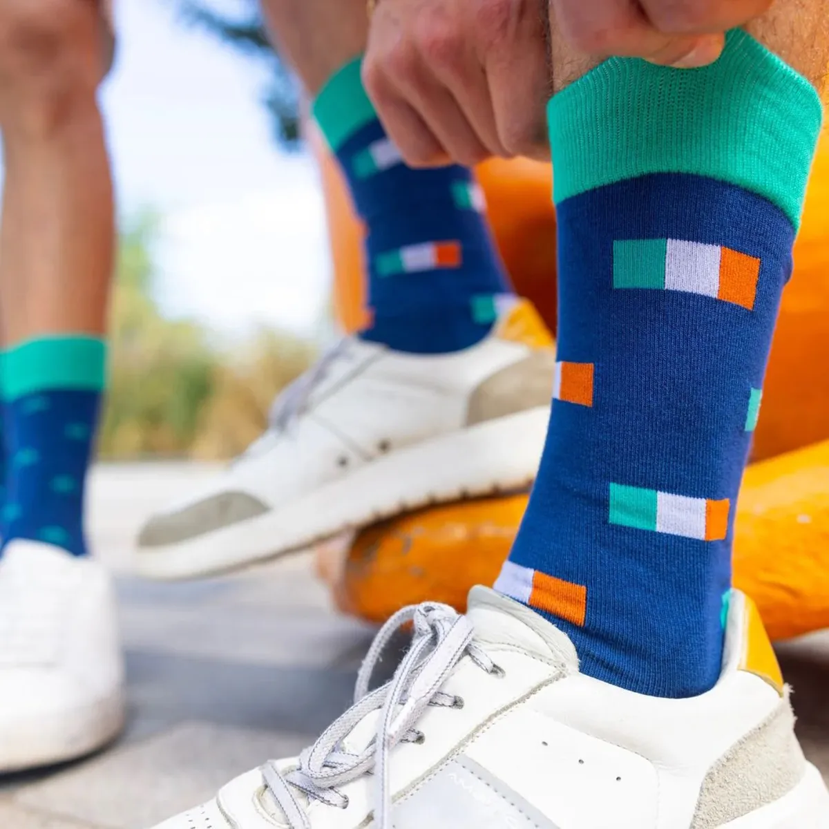 Swole Panda Irish Flag Socks Blue