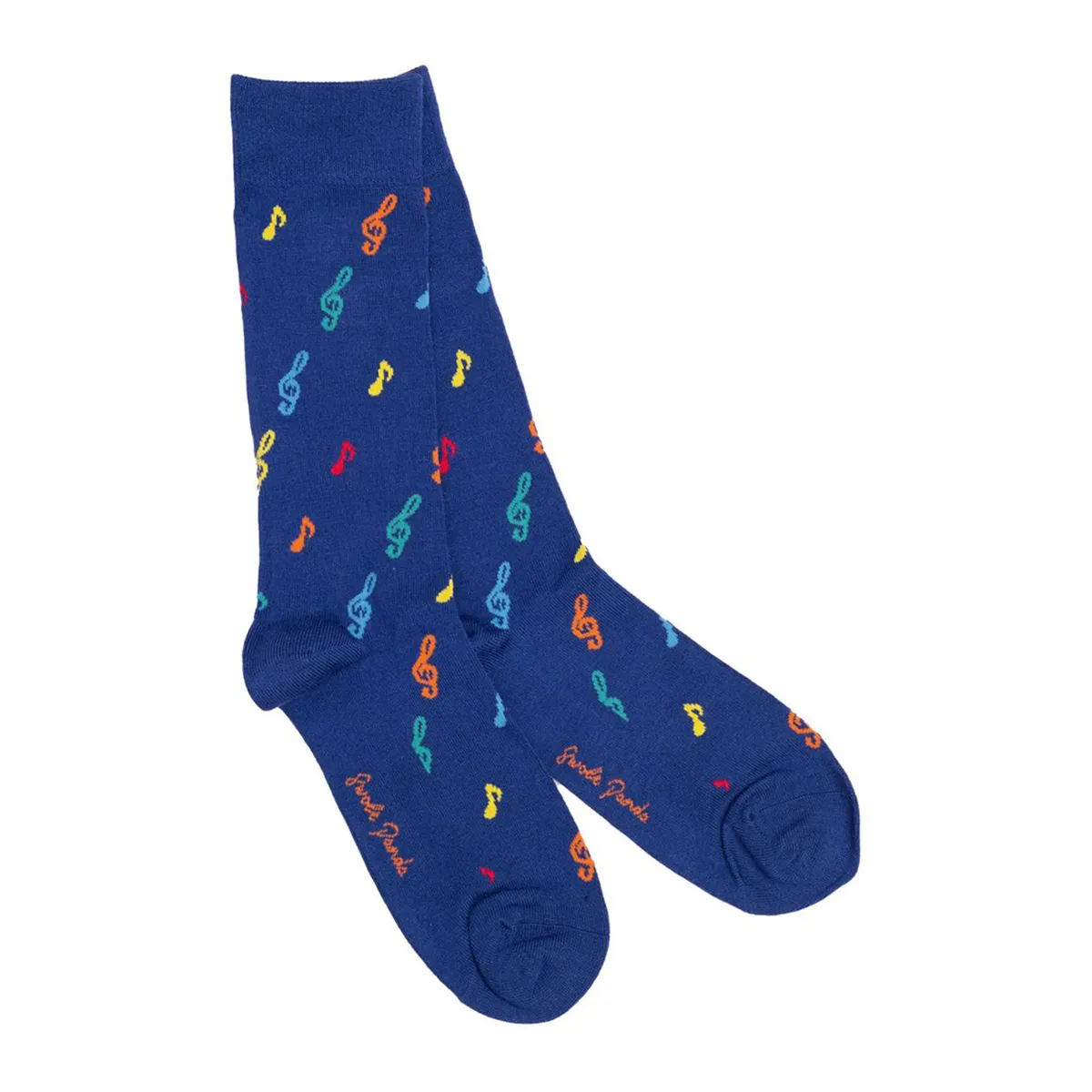 Swole Panda Musical Note Socks Blue