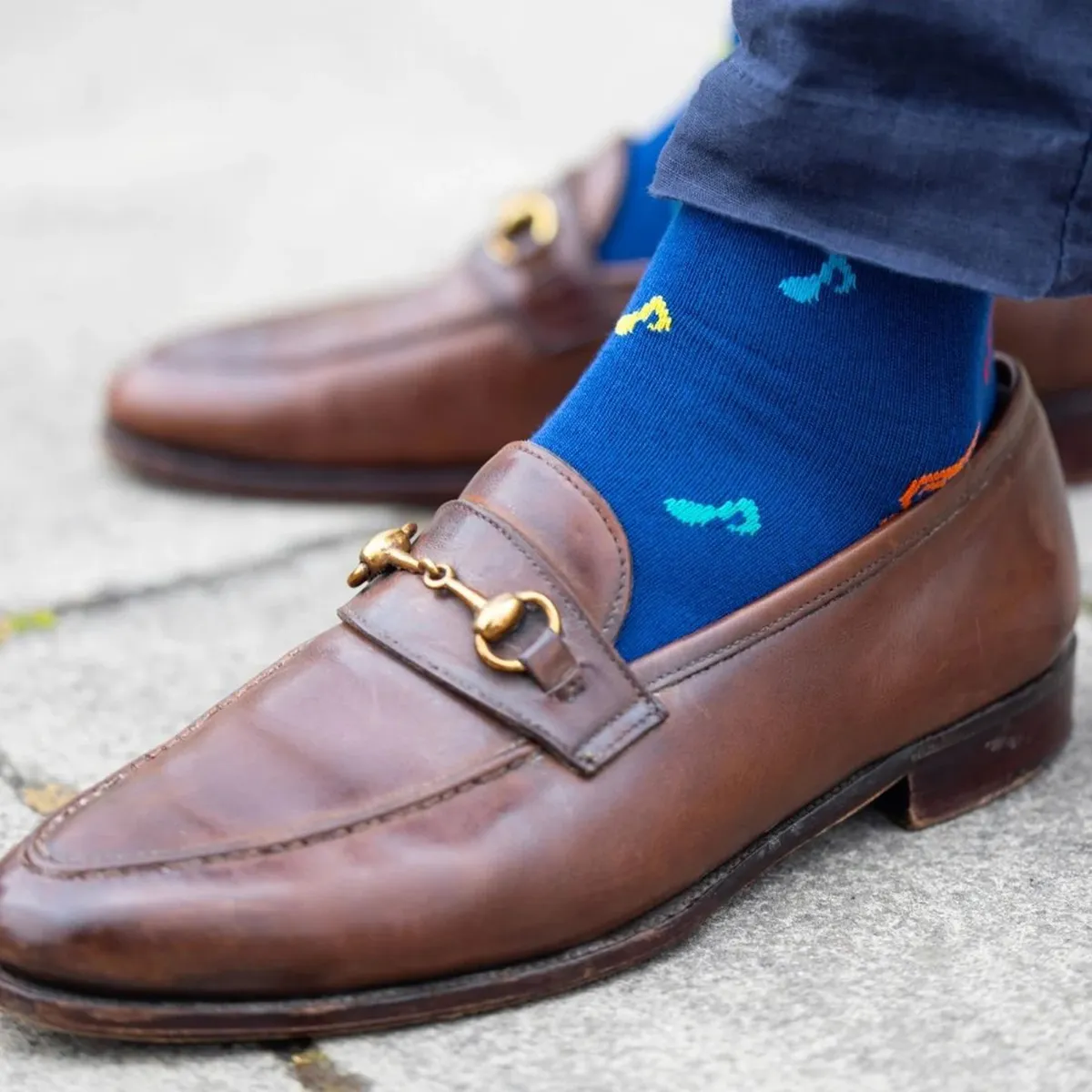 Swole Panda Musical Note Socks Blue