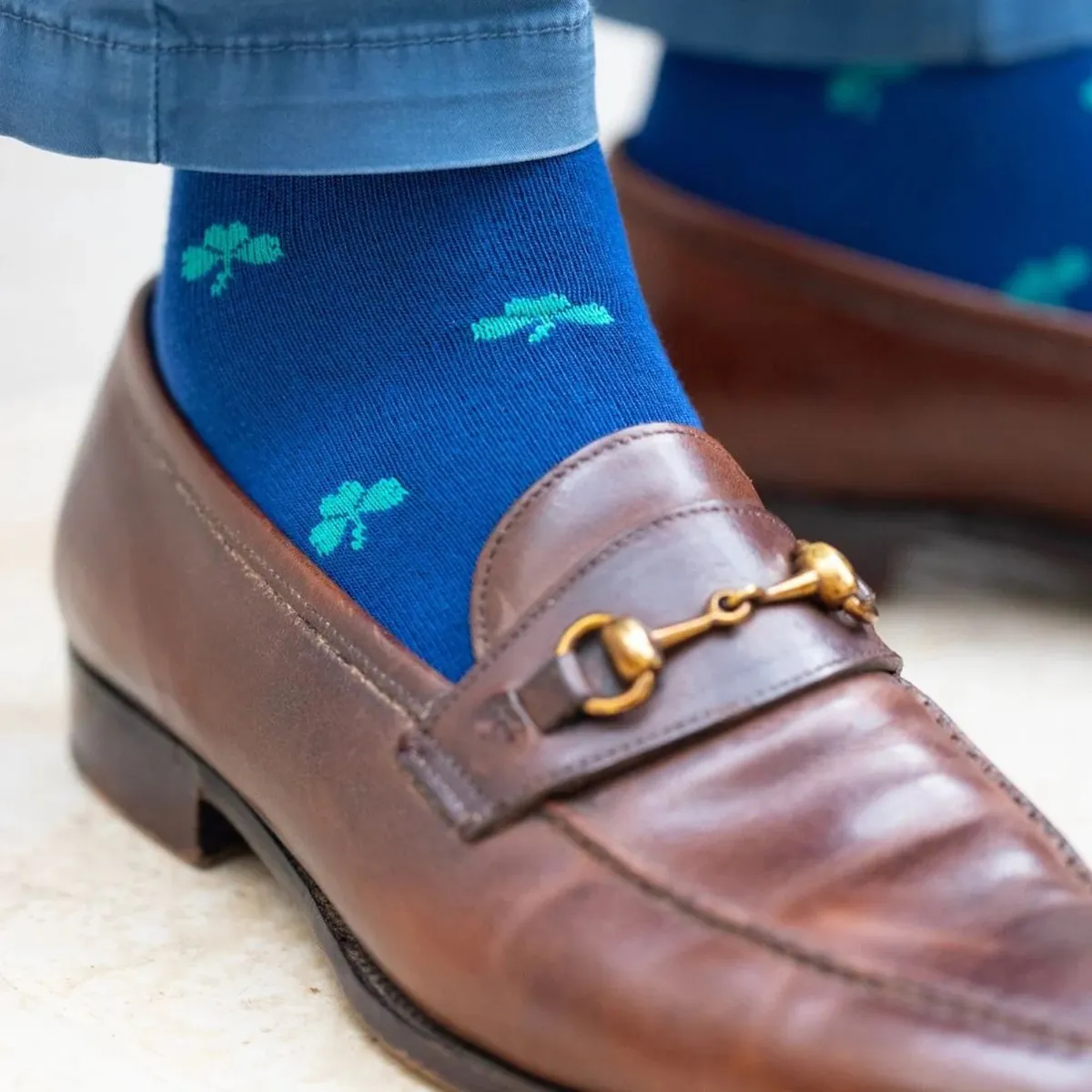 Swole Panda Clover Socks Blue