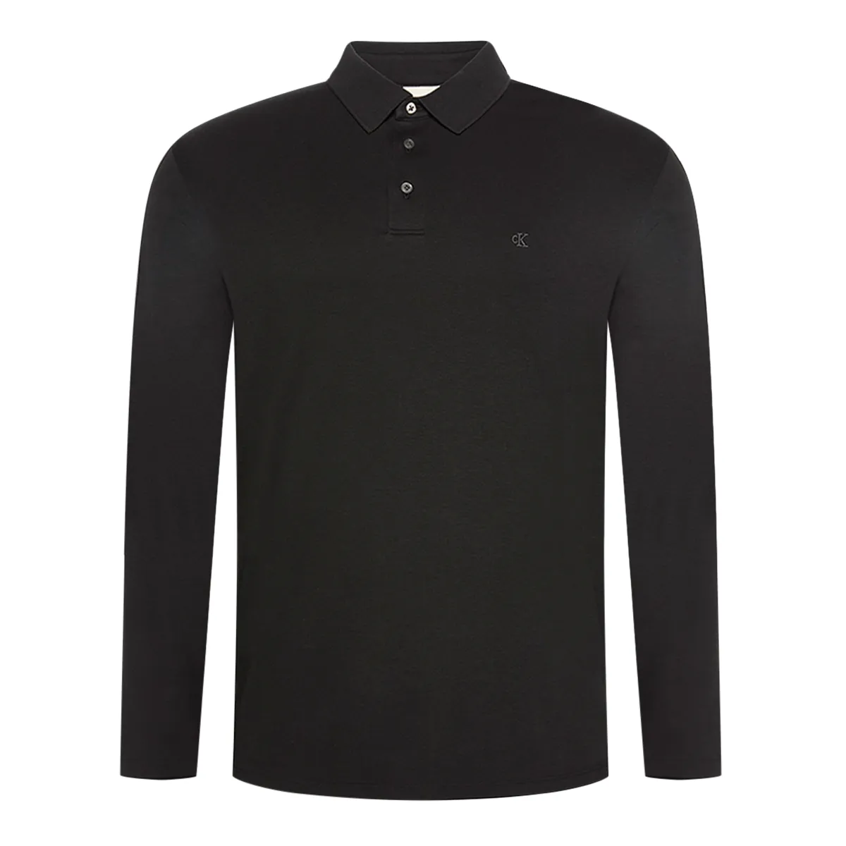 Calvin Klein LS Supima Cotton Polo Shirt Black