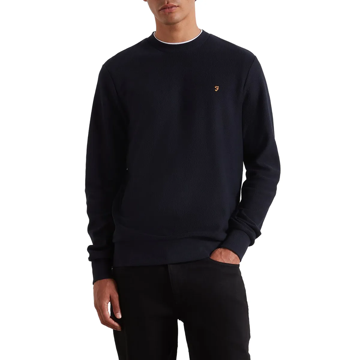 Farah Knit Grenville Sweat True Navy