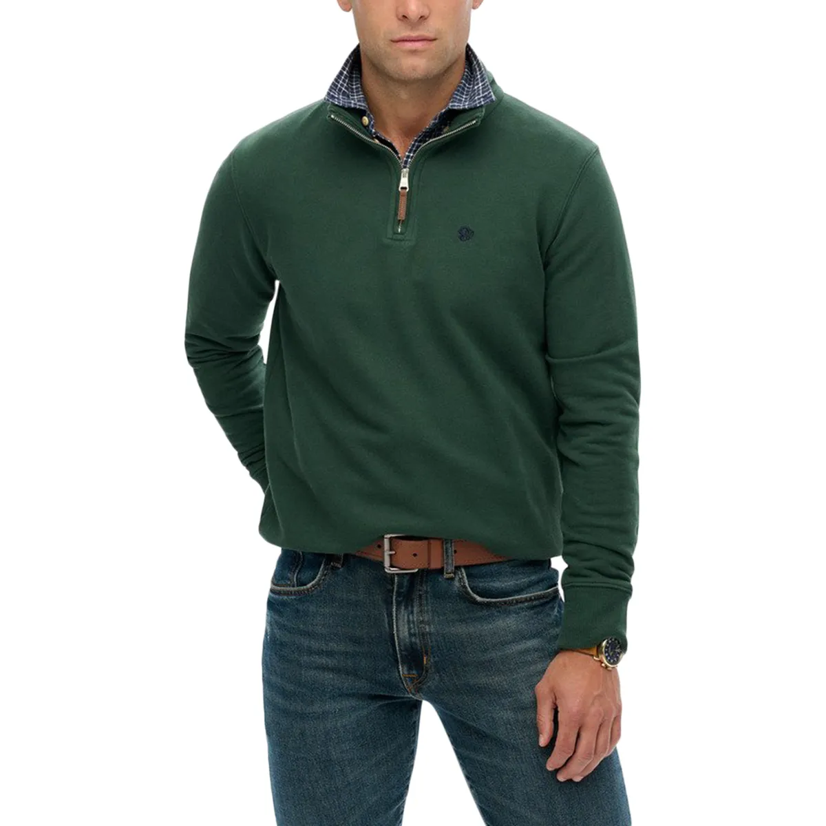 Superdry Preppy SD CO Half Zip Enamel Green