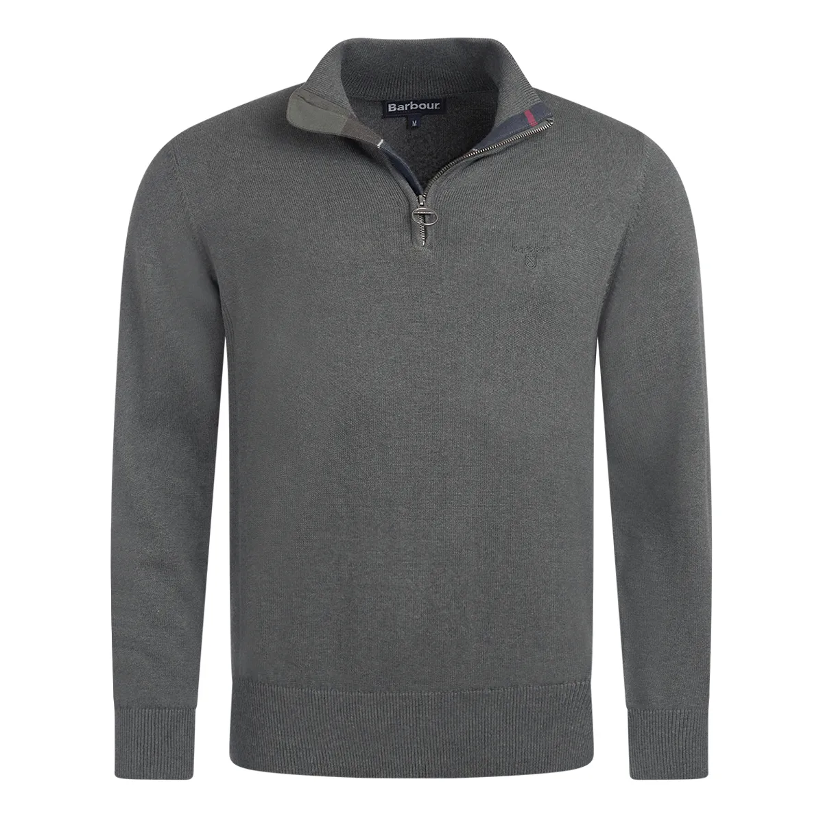 Barbour Ess Cotton Half Zip Knit Olive Marl