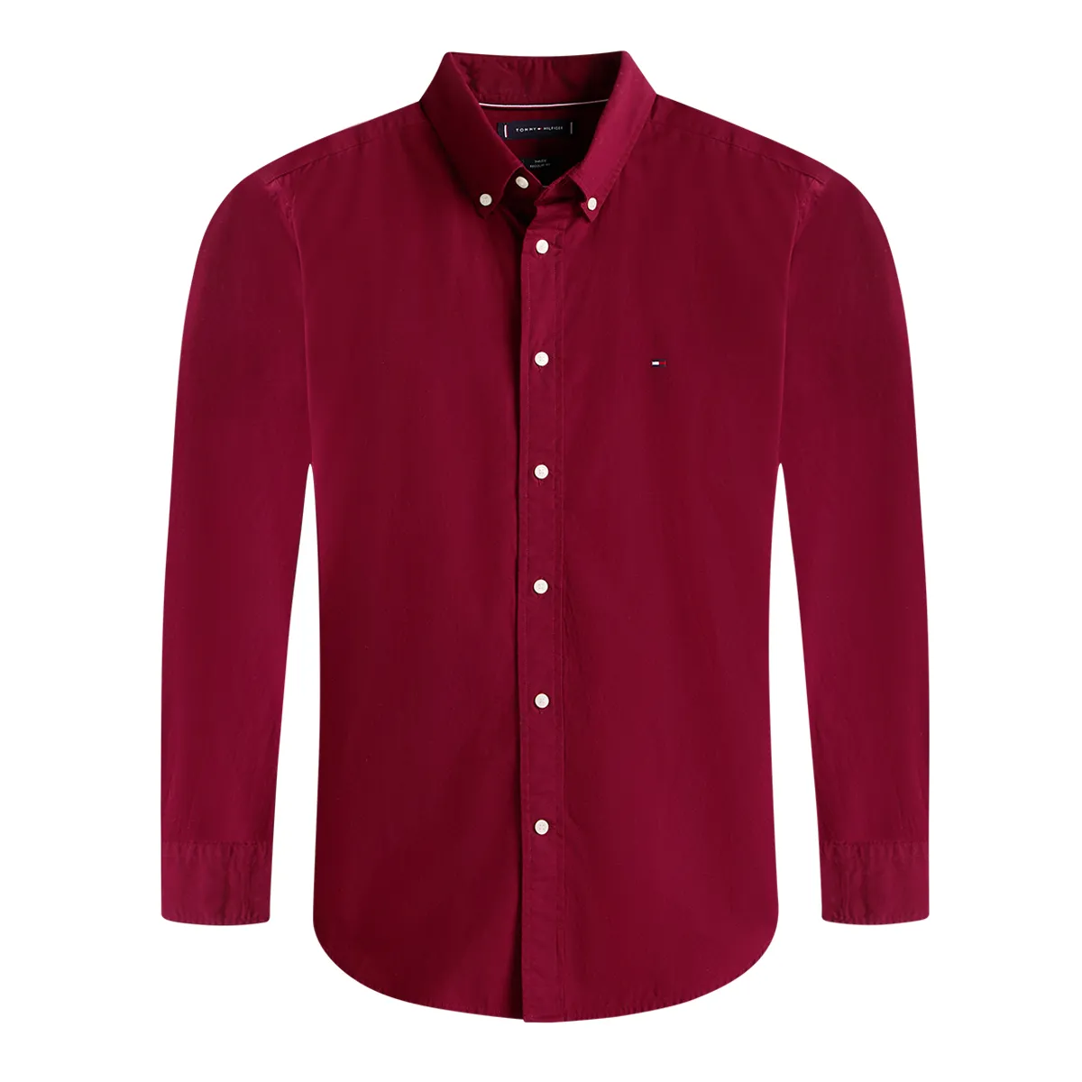 Tommy Hilfiger LS Flex Poplin Shirt Deep Rouge