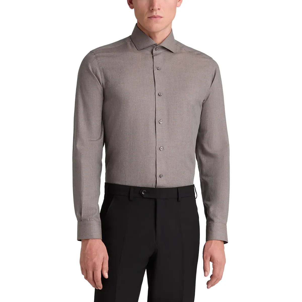 Remus Uomo Tapered Frank Shirt Brown - AW26