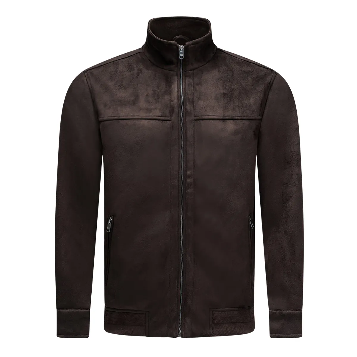 Salsa Jeans Suede Bomber Jacket in Dark Brown