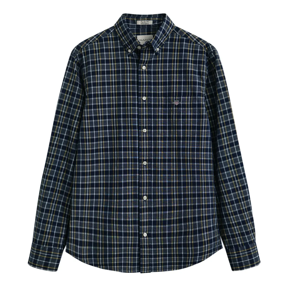Gant LS Reg Archive Poplin Check Shirt Indigo Navy