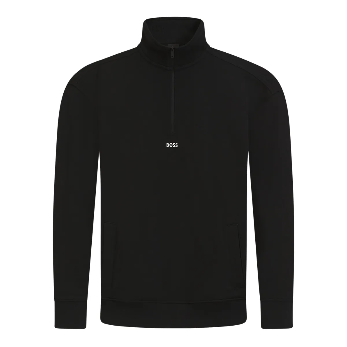 Boss Ze Small Zip Half Zip Sweat Black