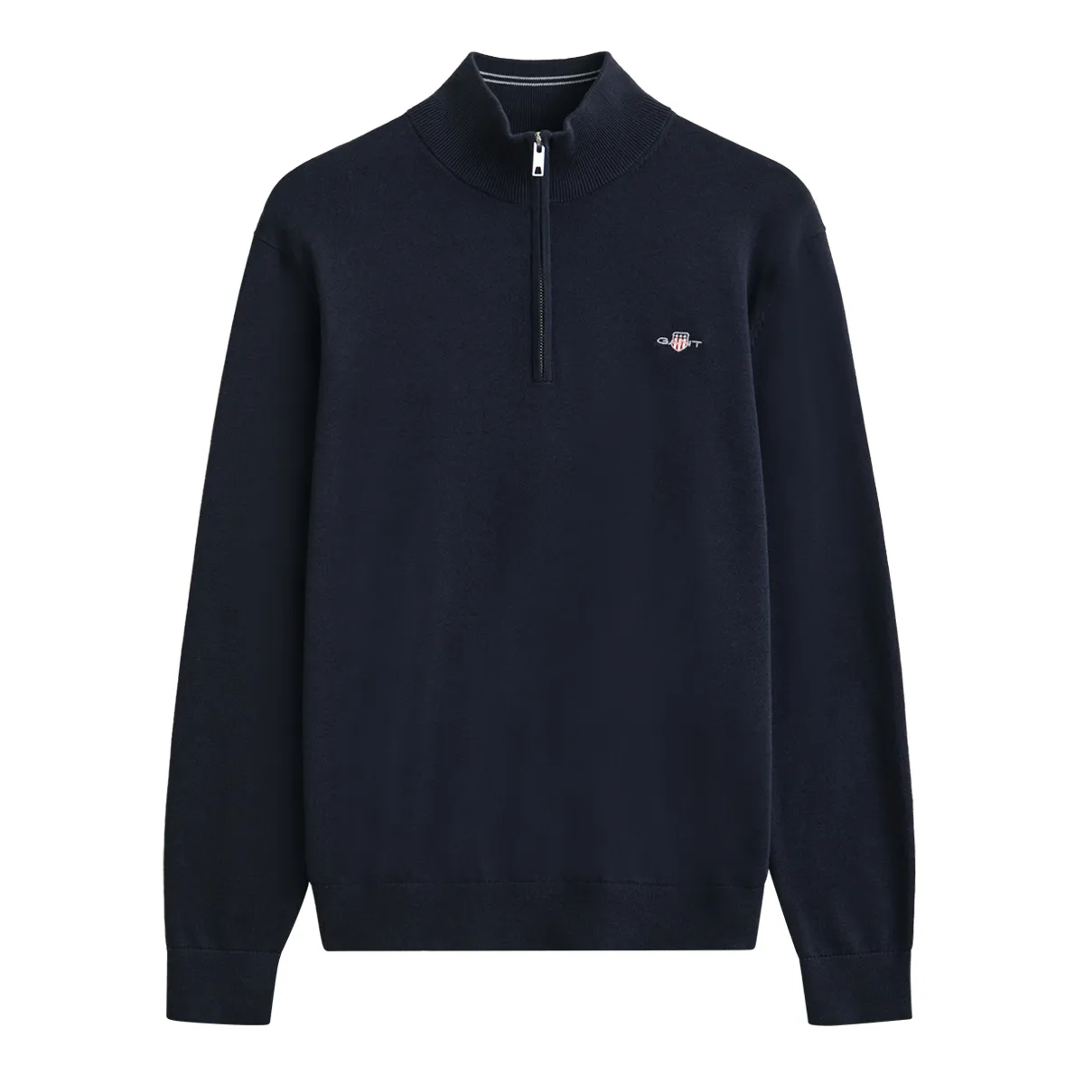 Gant Cotton Knit Half Zip Sweater Evenining Blue - 433