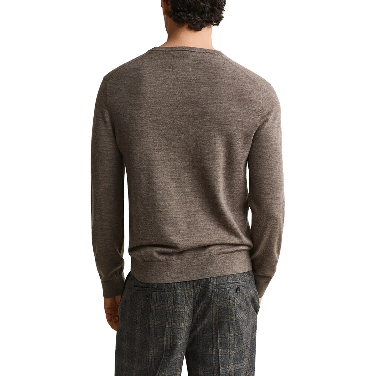 Gant Extrafine Merino Crew Neck Dark Hazelnut - view 3