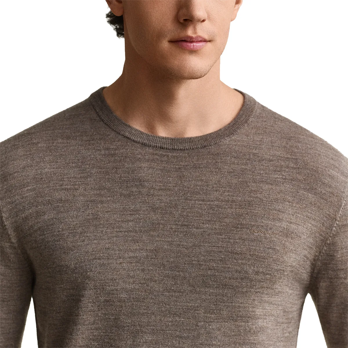 Gant Extrafine Merino Crew Neck Dark Hazelnut - view 4