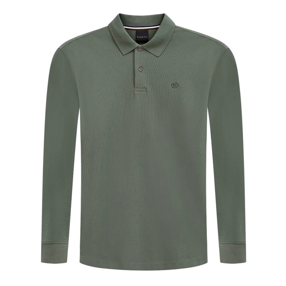Bugatti Long Sleeve Plain Polo Shirt Green - 150