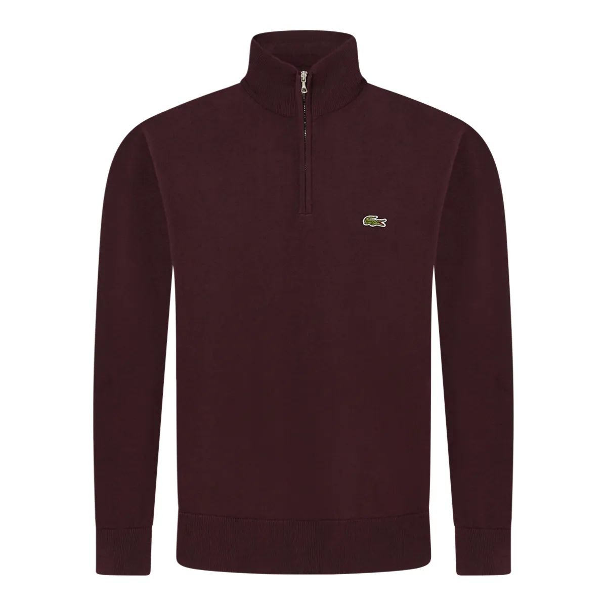 Lacoste Knit Half Zip Sweatshirt Oxalis Burgundy