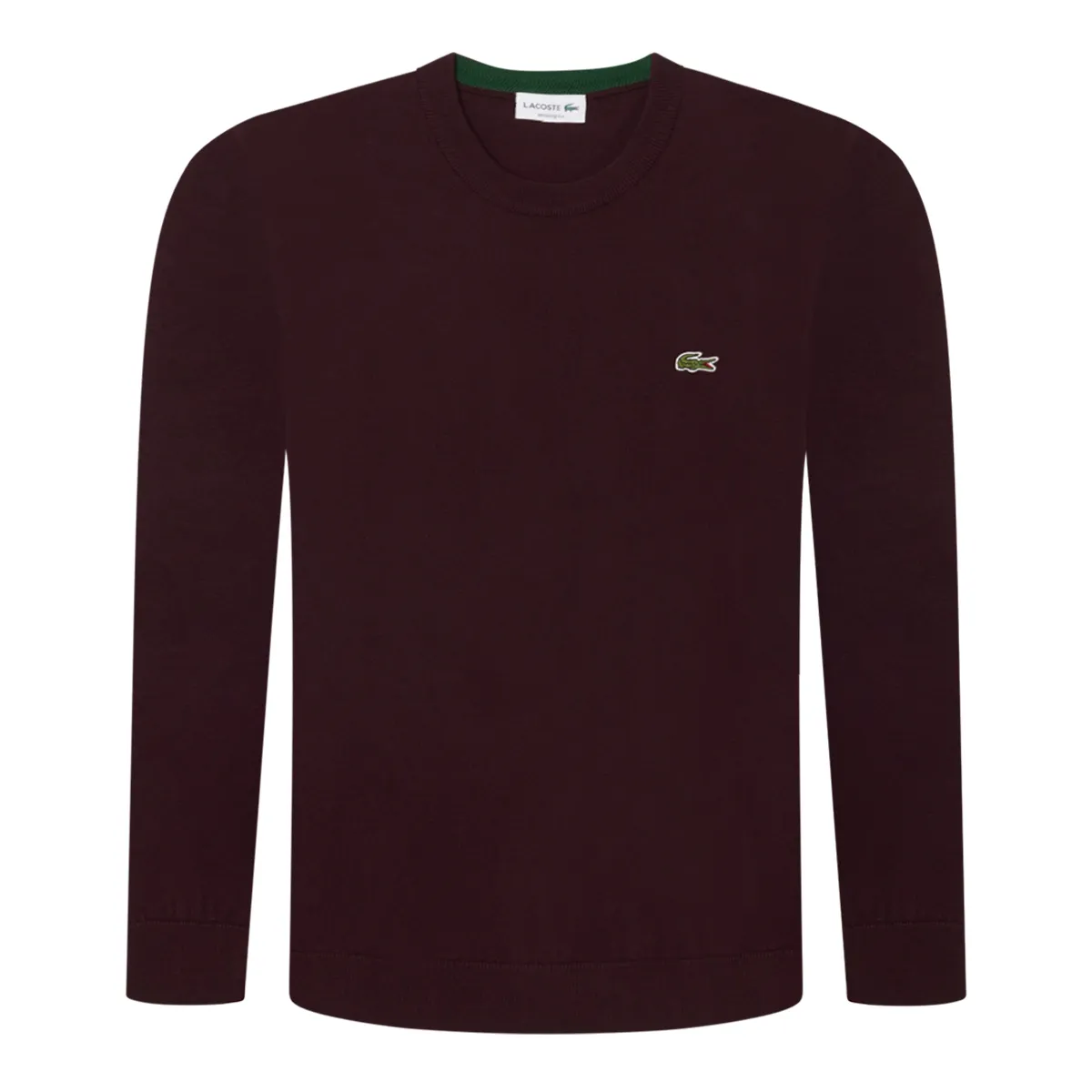 Lacoste Knit Crew Neck Sweatshirt Oxalis Burgundy