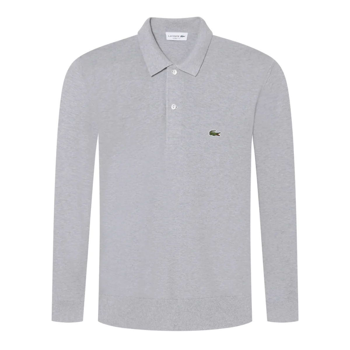Lacoste LS Knit Polo Shirt Silver Chine