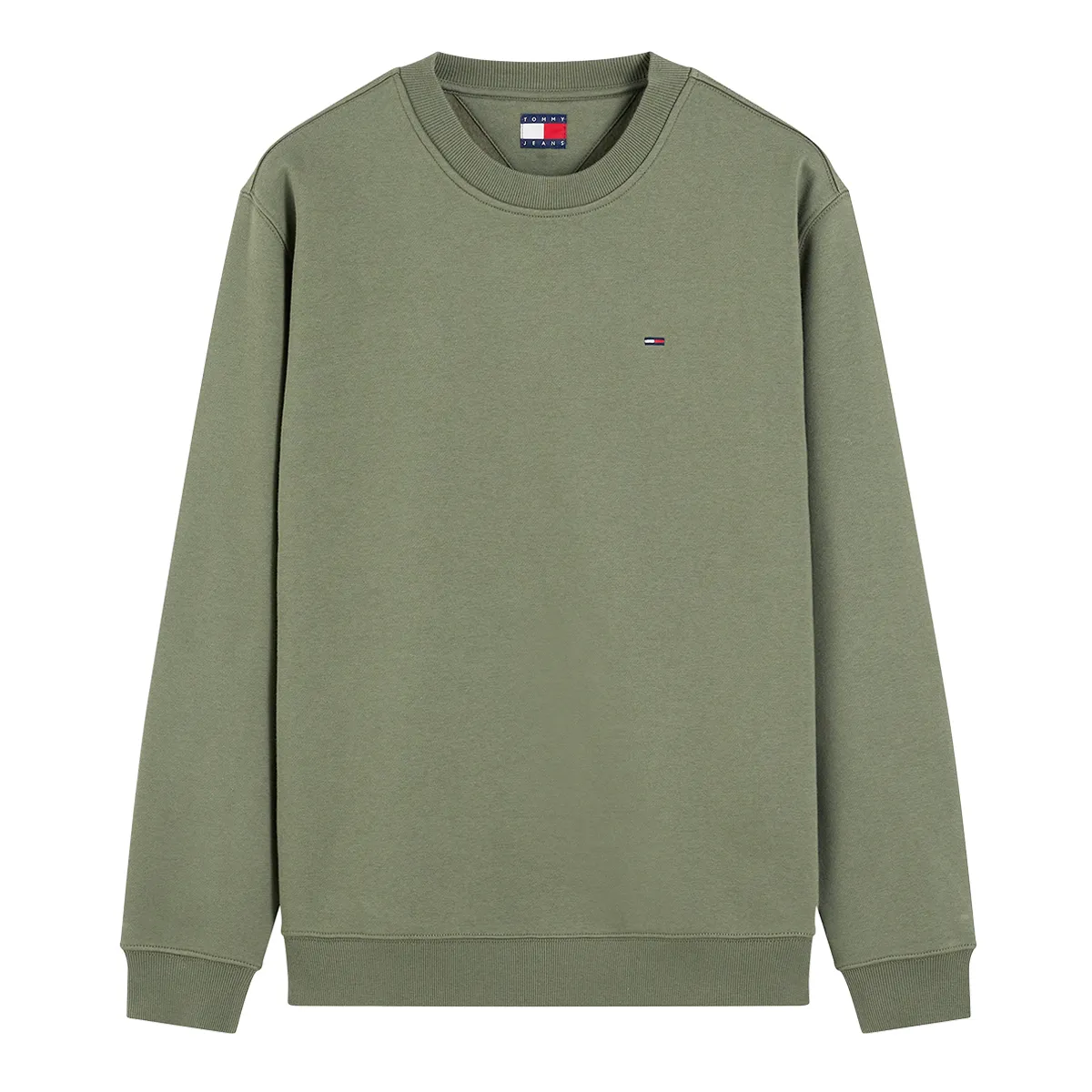 Tommy Jeans Reg S Flag Crew Rocky Mountain Green