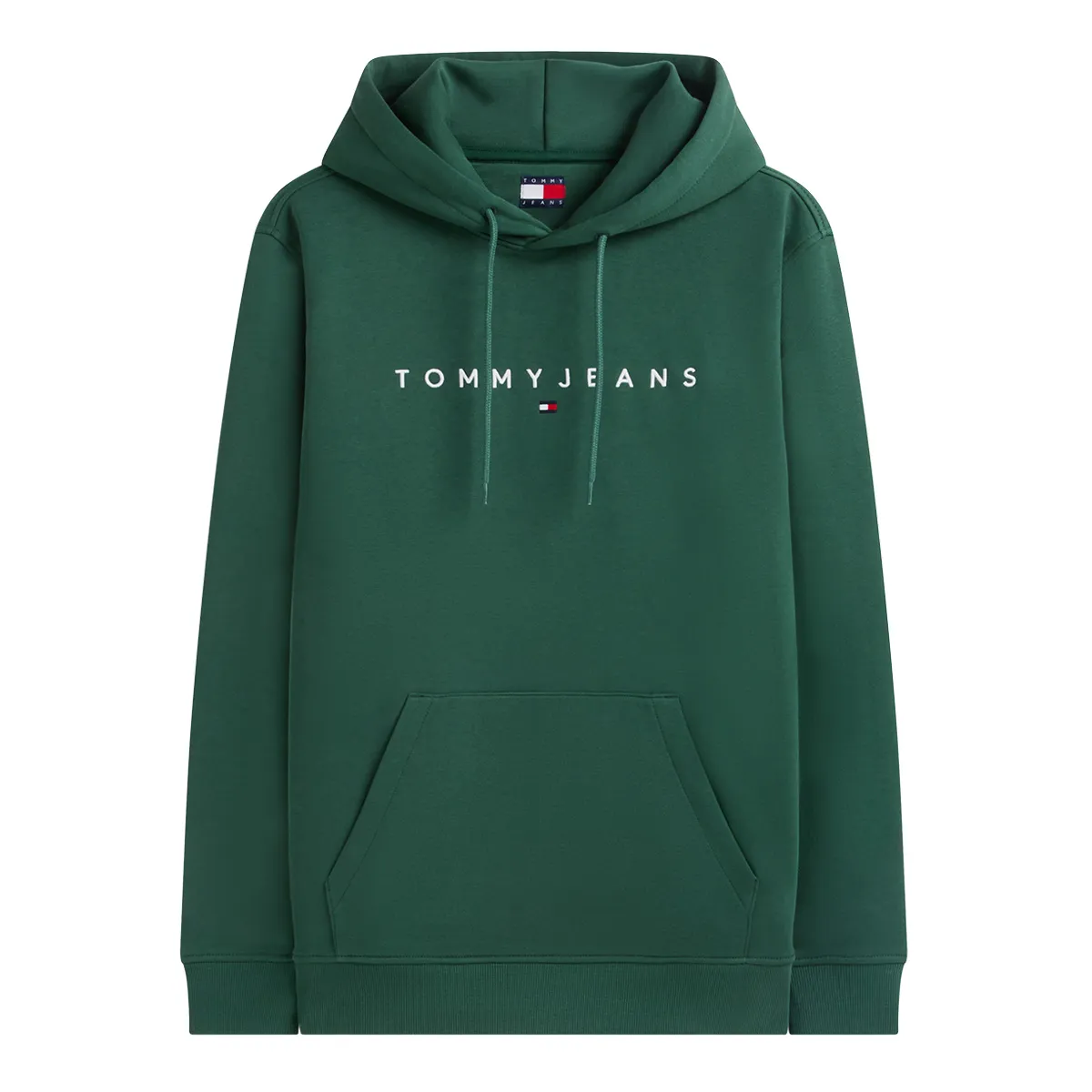 Tommy Jeans Reg Linear Logo Hoodie Velvet Green