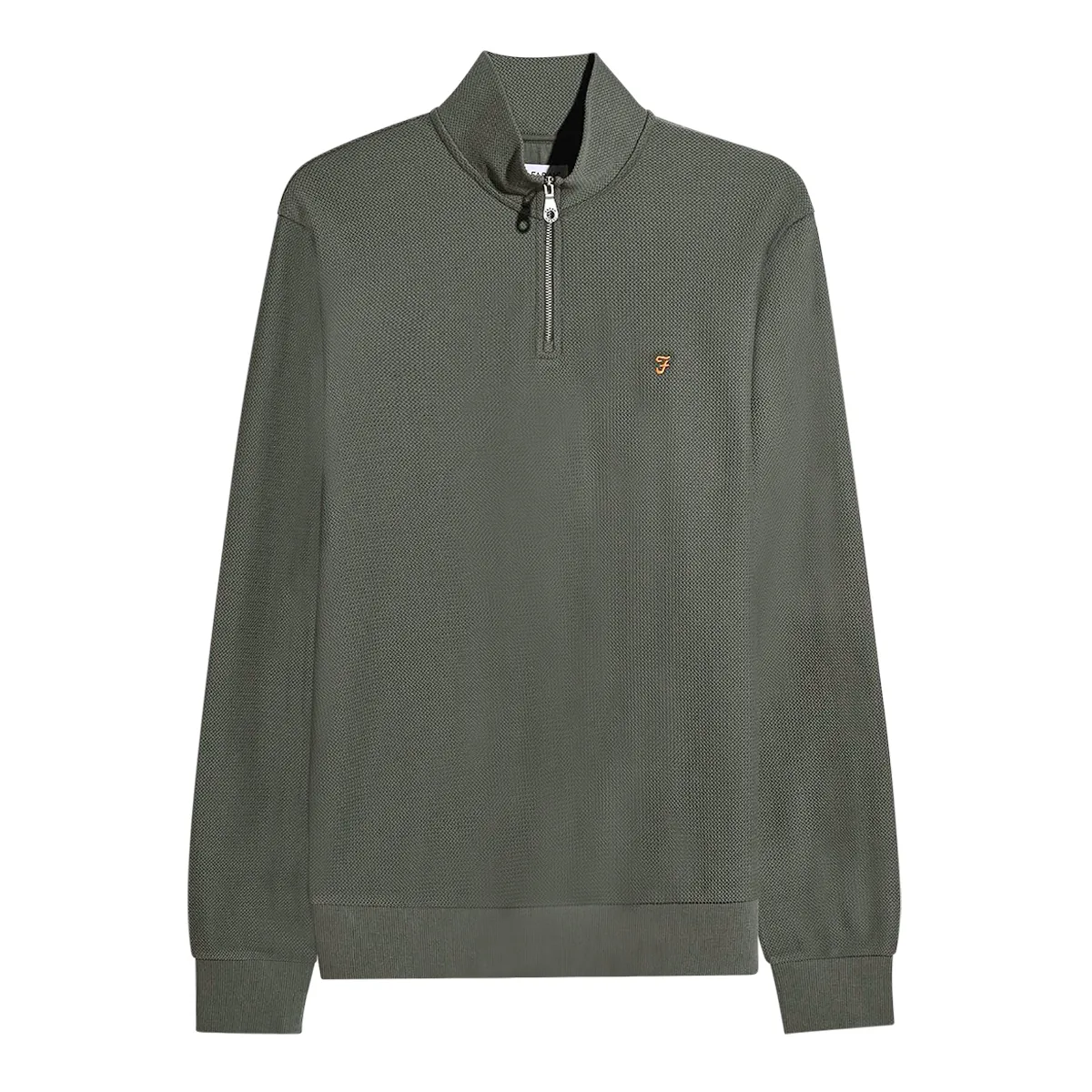 Farah Conrad Knit Quarter Zip Rosemary
