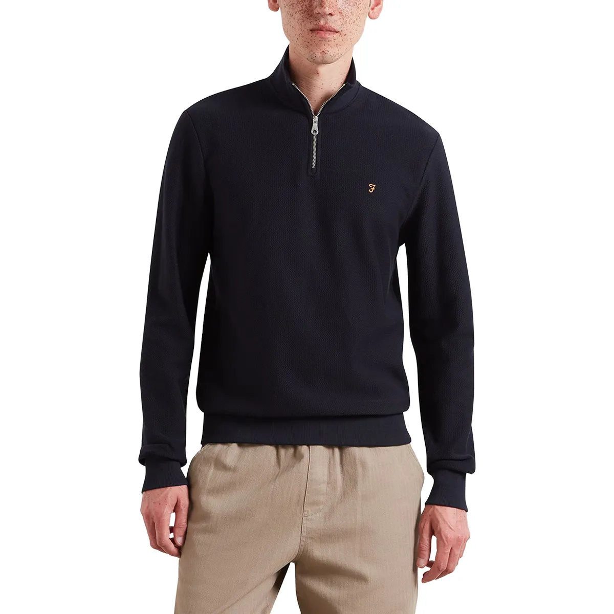 Farah Knit Conrad Quarter Zip True Navy