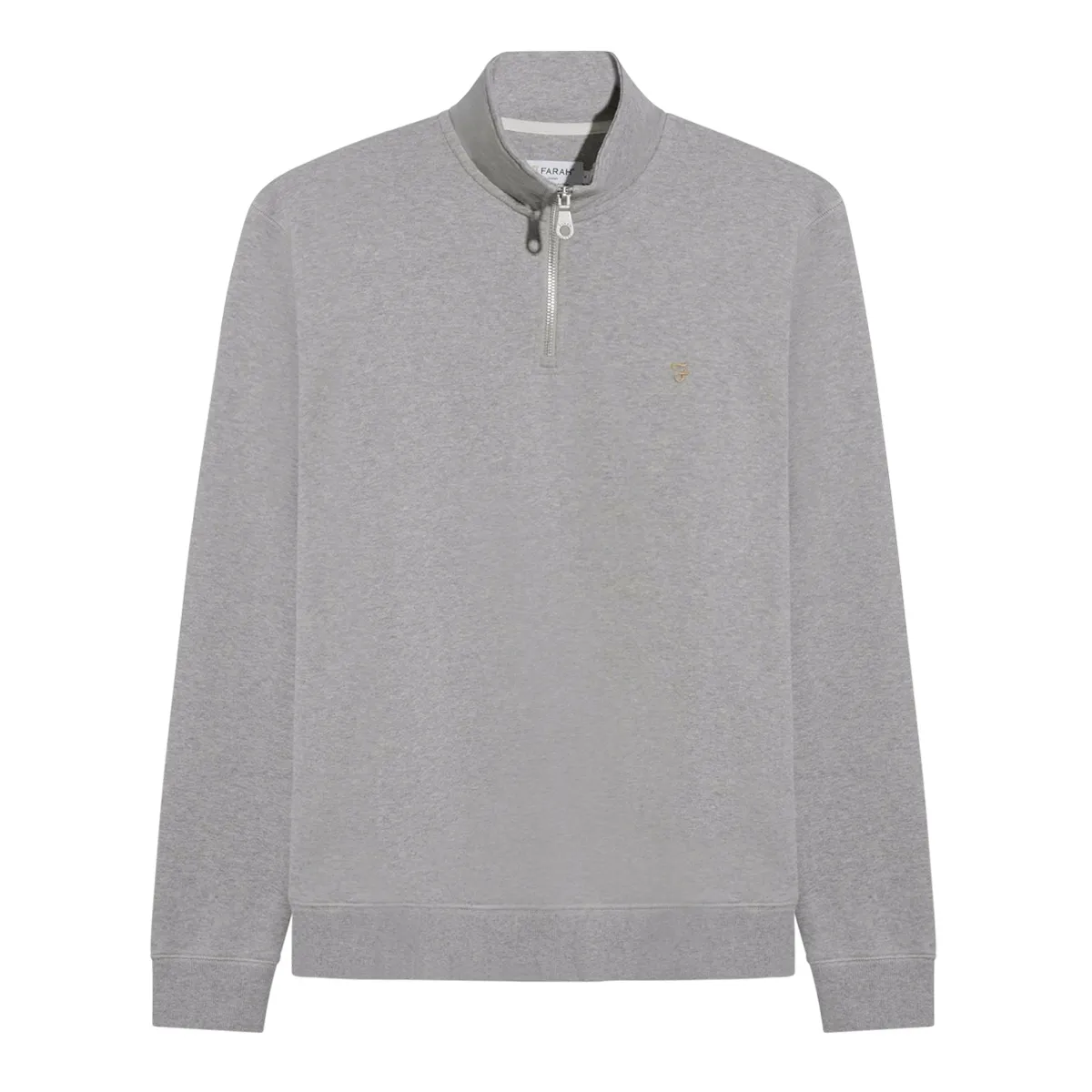 Farah Arnold Quarter Zip Sweatshirt Light Grey Marl