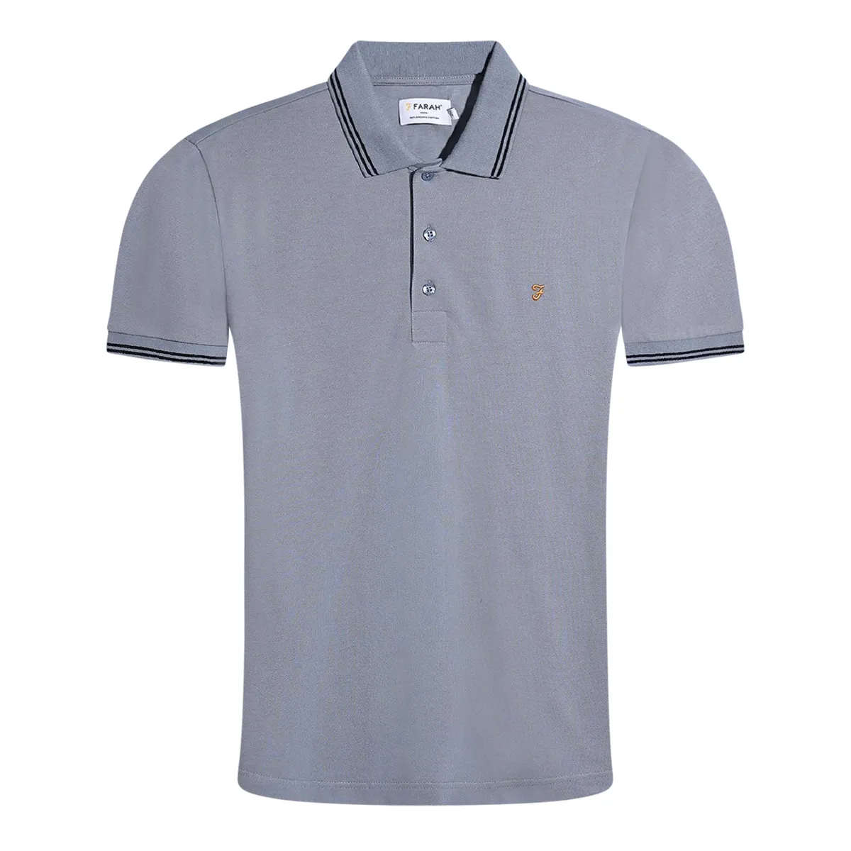 Farah SS Bowes Tipping Polo Shirt Icelandic Blue