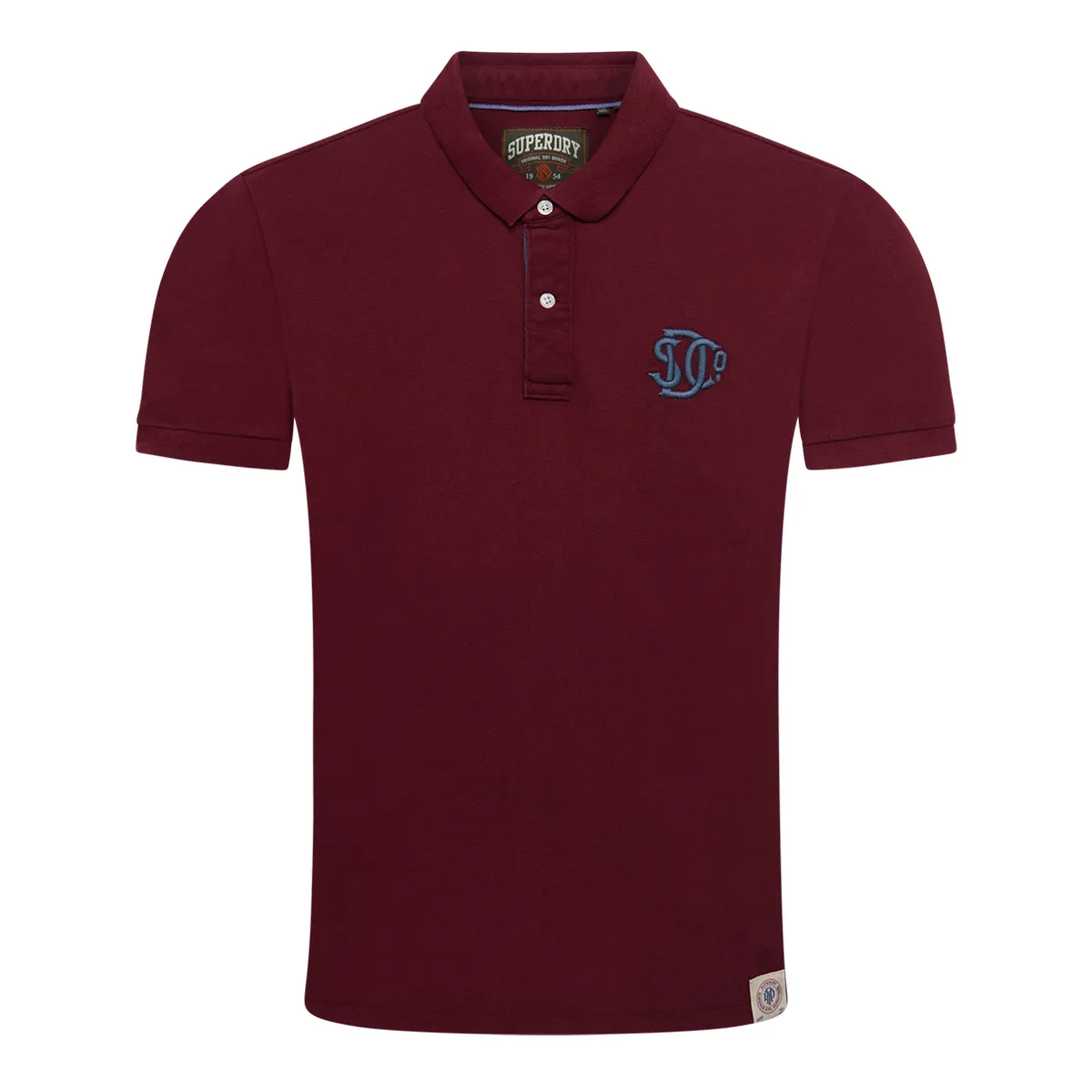Superdry SS Pique Monogram Polo Shirt Port AW26