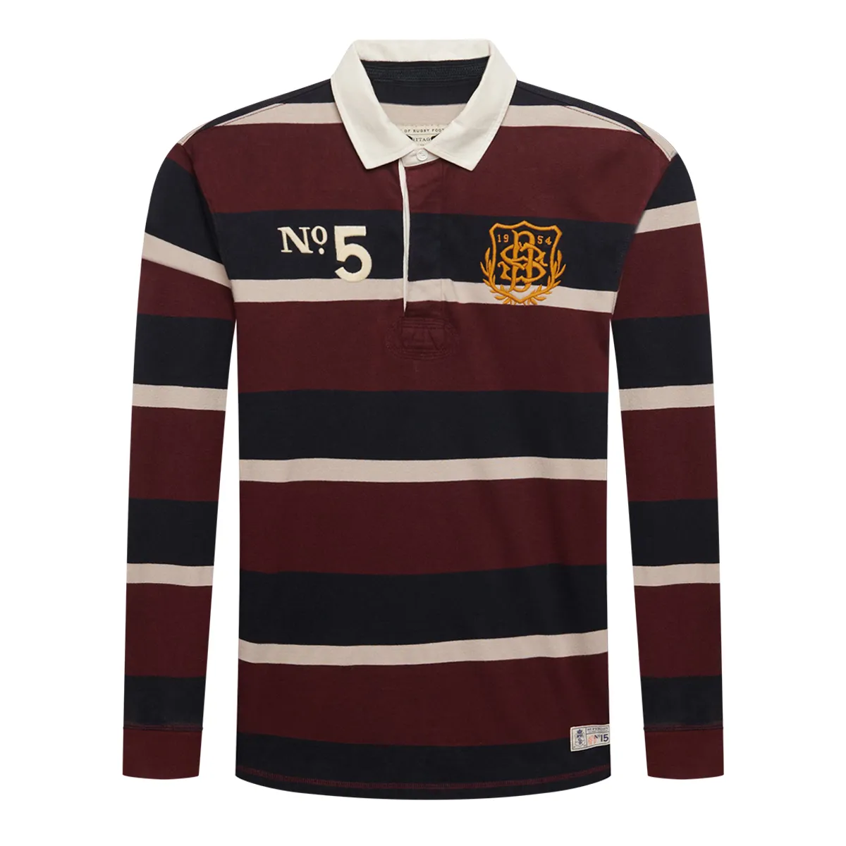 Superdry Double Emblem Stripe Rugby Polo - AW26