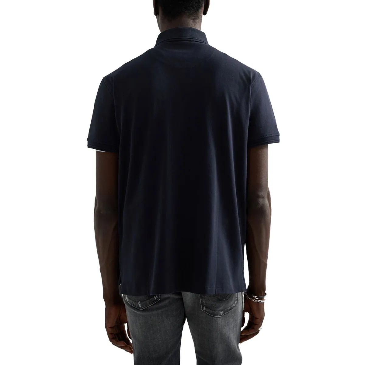 Replay SS Small Logo Piquet Polo Shirt Navy AW26 - view 2