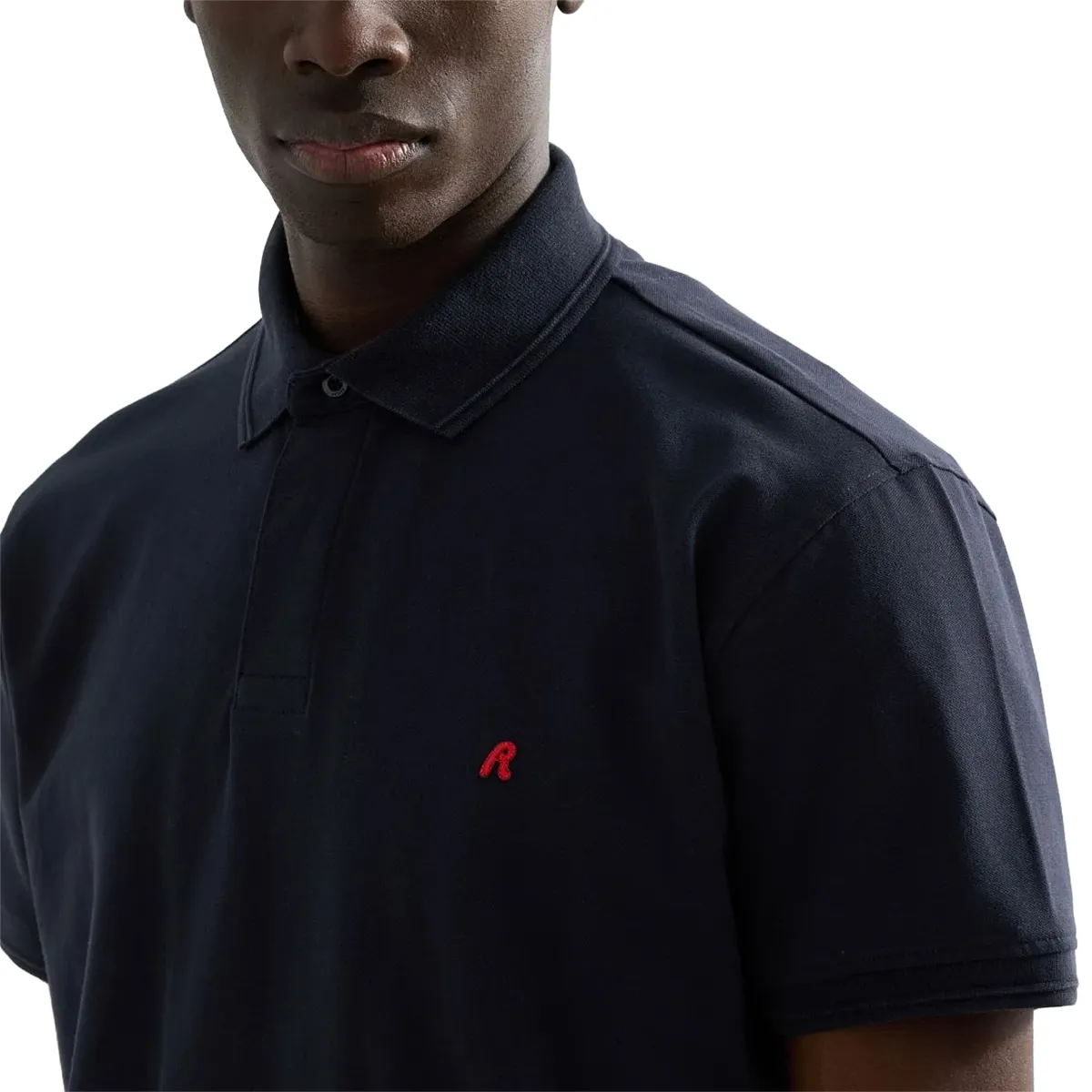 Replay SS Small Logo Piquet Polo Shirt Navy AW26 - view 3