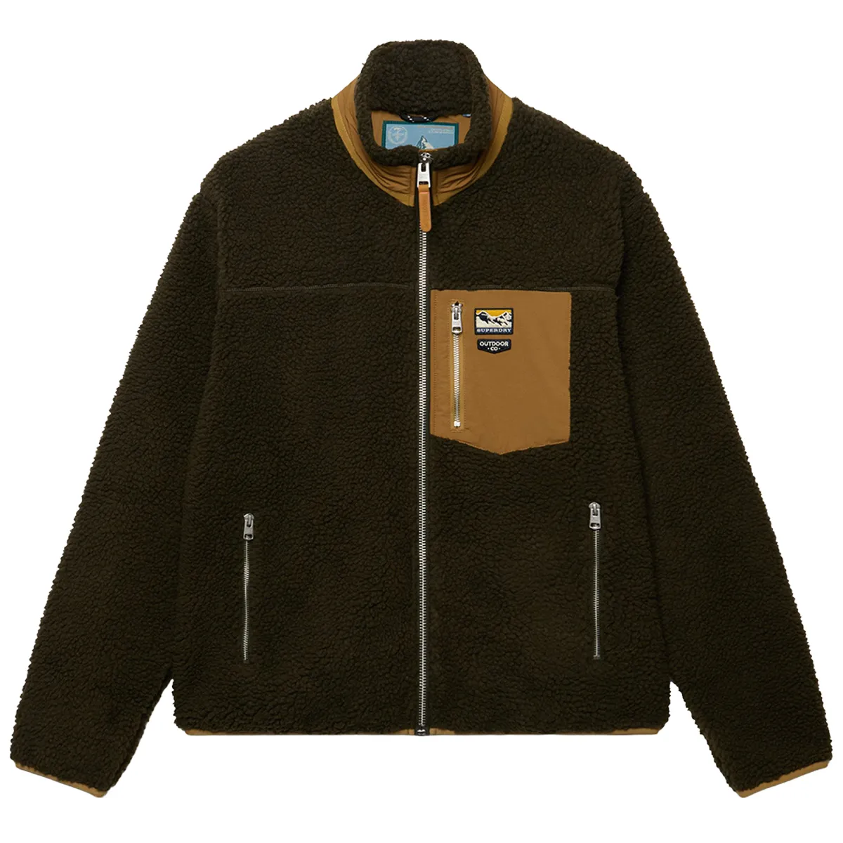 Superdry Mountain Full Zip Fleece Jacket Olive - M8I