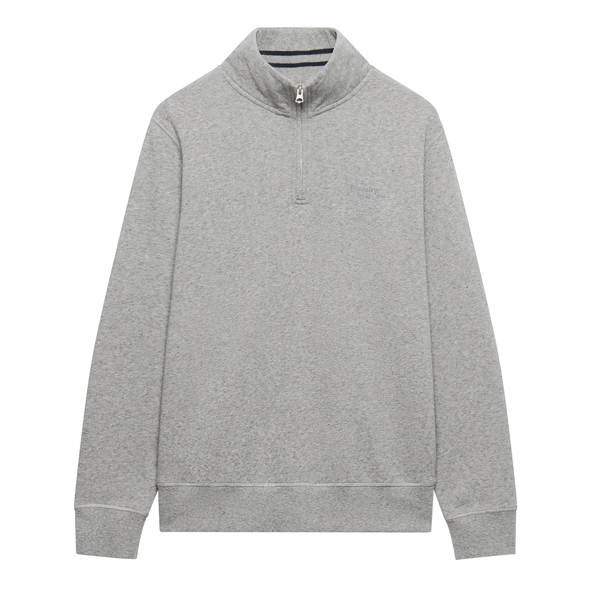 Superdry Ess Serif Logo Half Zip Dark Vintage Grey