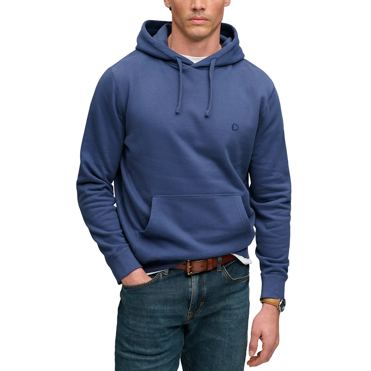Superdry Ess SDCO Logo Hoodie Hampton Blue