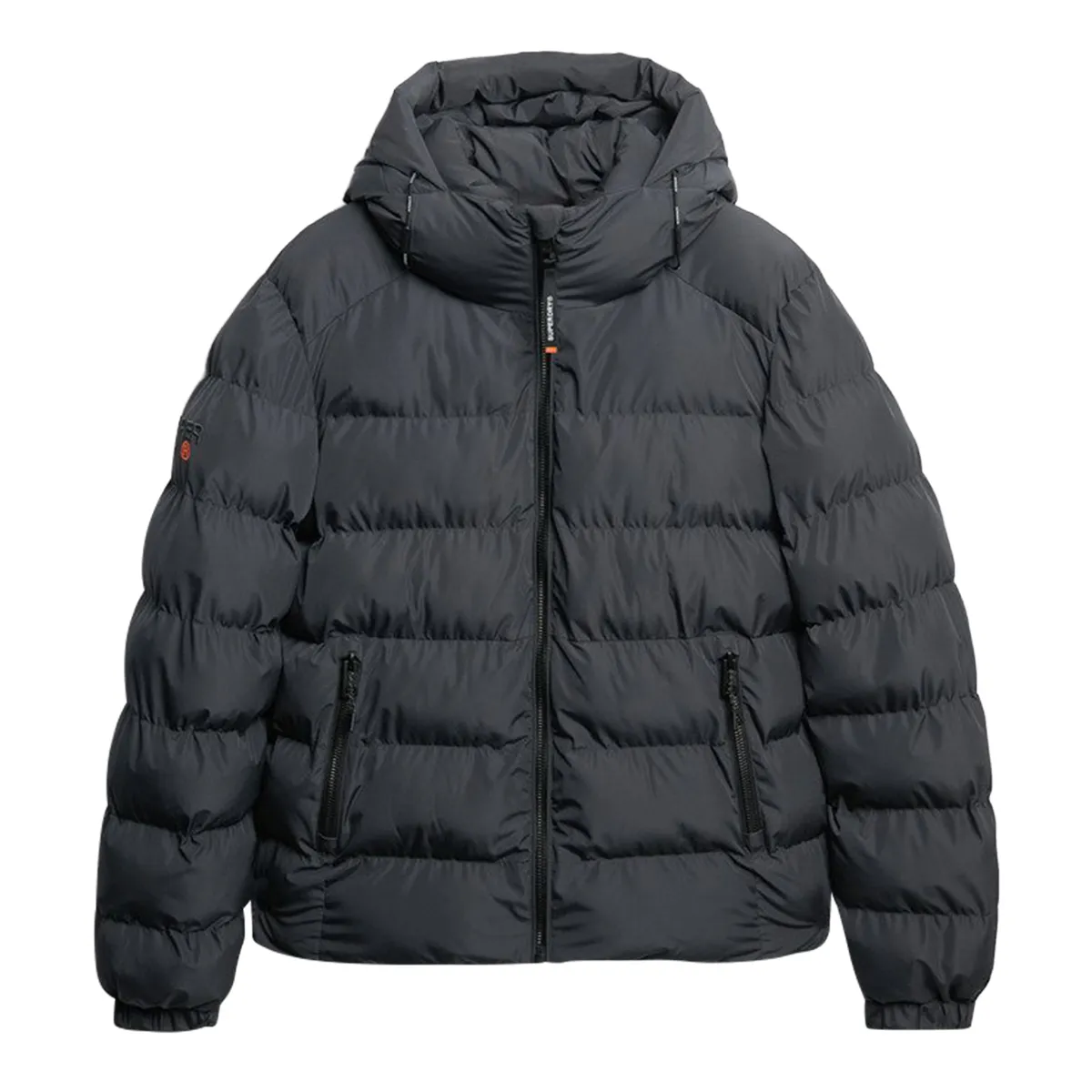Superdry Hooded Sports Puffer Jacket Ebony Black