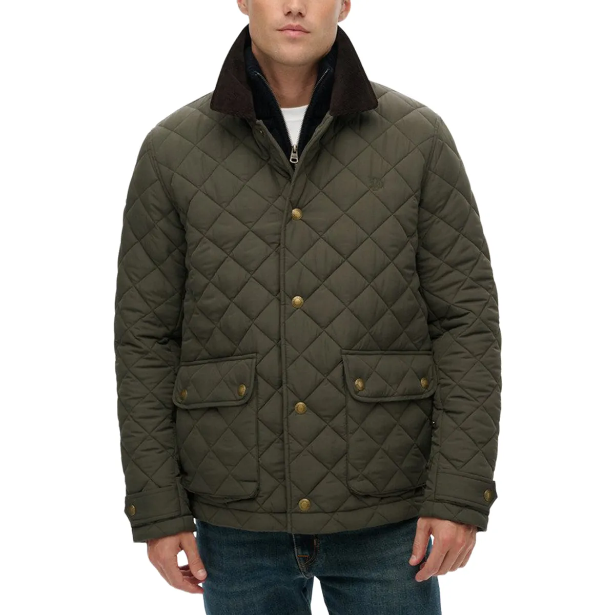 Superdry Quilted Estate Coach Jacket Army Khaki
