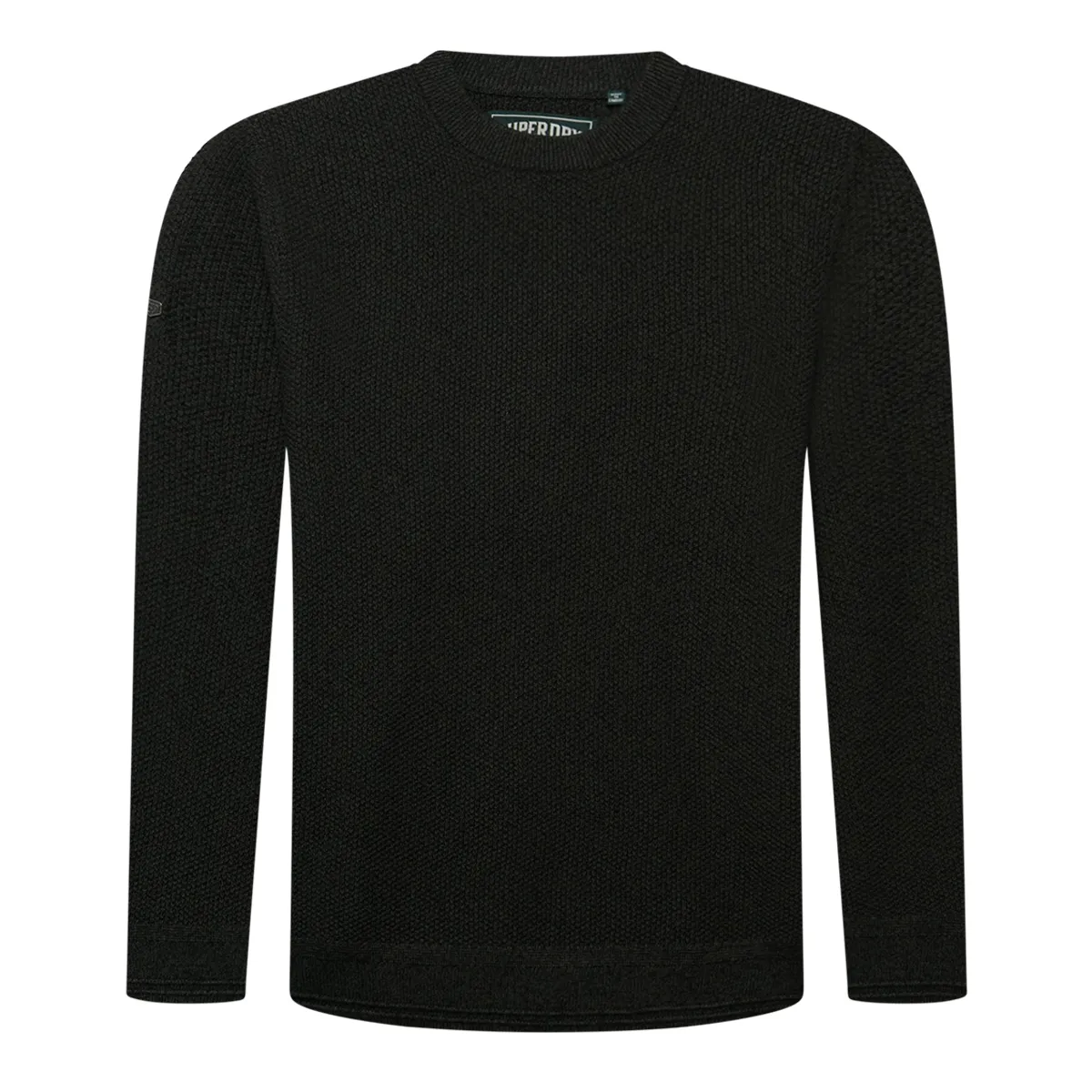 Superdry Textured Knit Crew Neck Black Twist