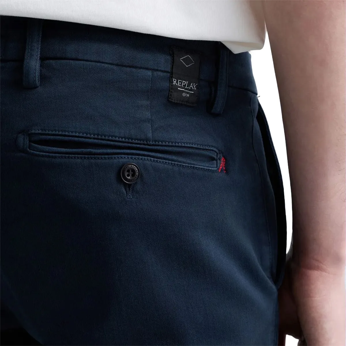 Replay Slim Zeumar Hyperflex Chino Navy AW26 - view 3
