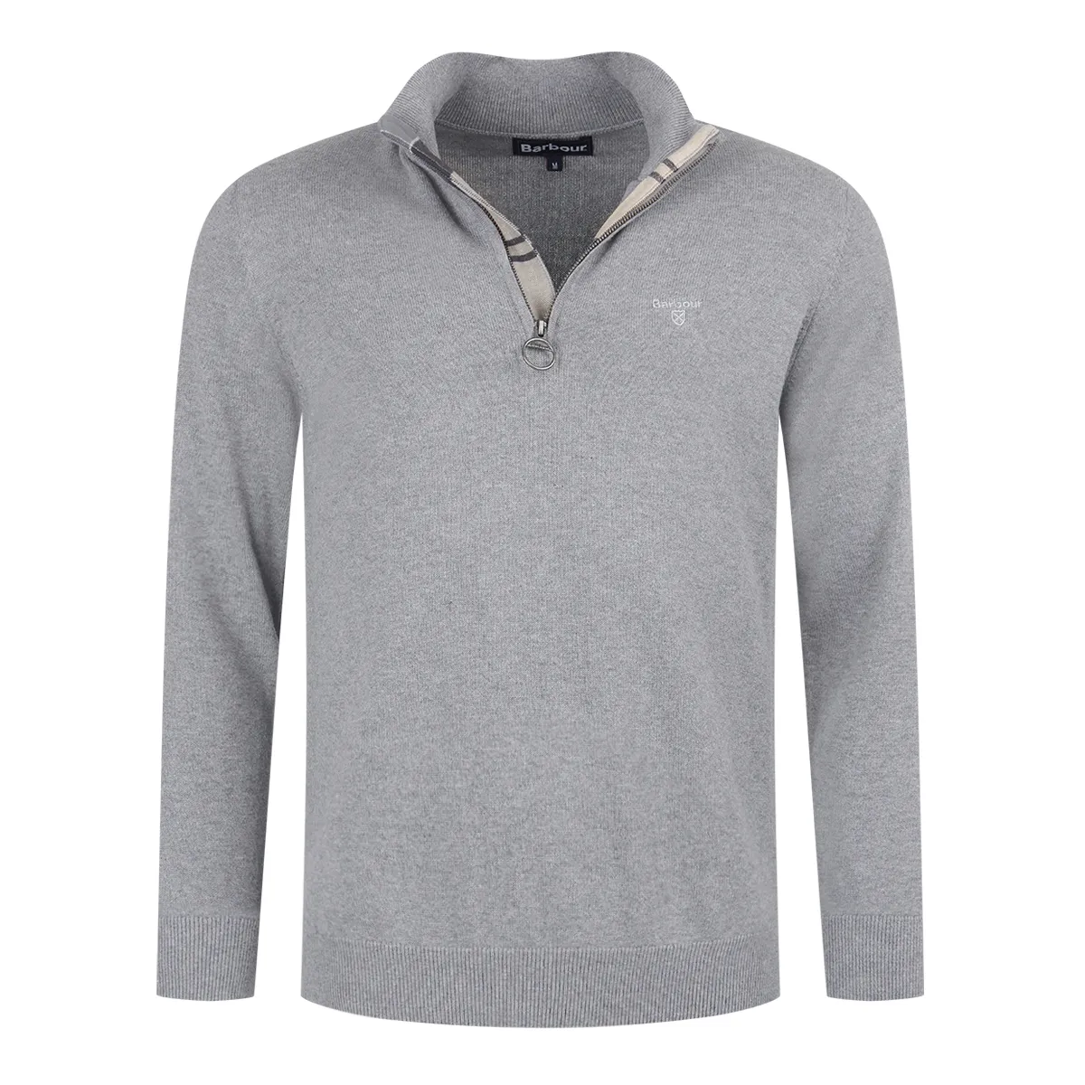 Barbour Cotton Knit Half Zip Grey Marl - GY52