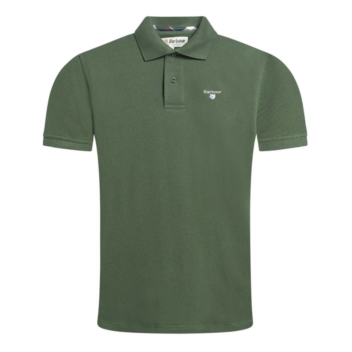 Barbour SS Tartan Pique Polo Shirt Sycamore