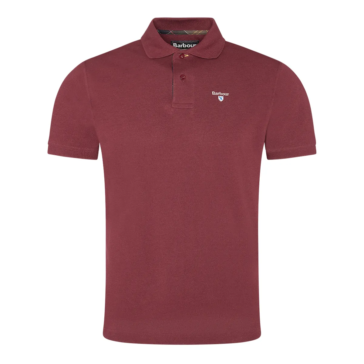 Barbour SS Tartan Pique Polo Shirt Ruby