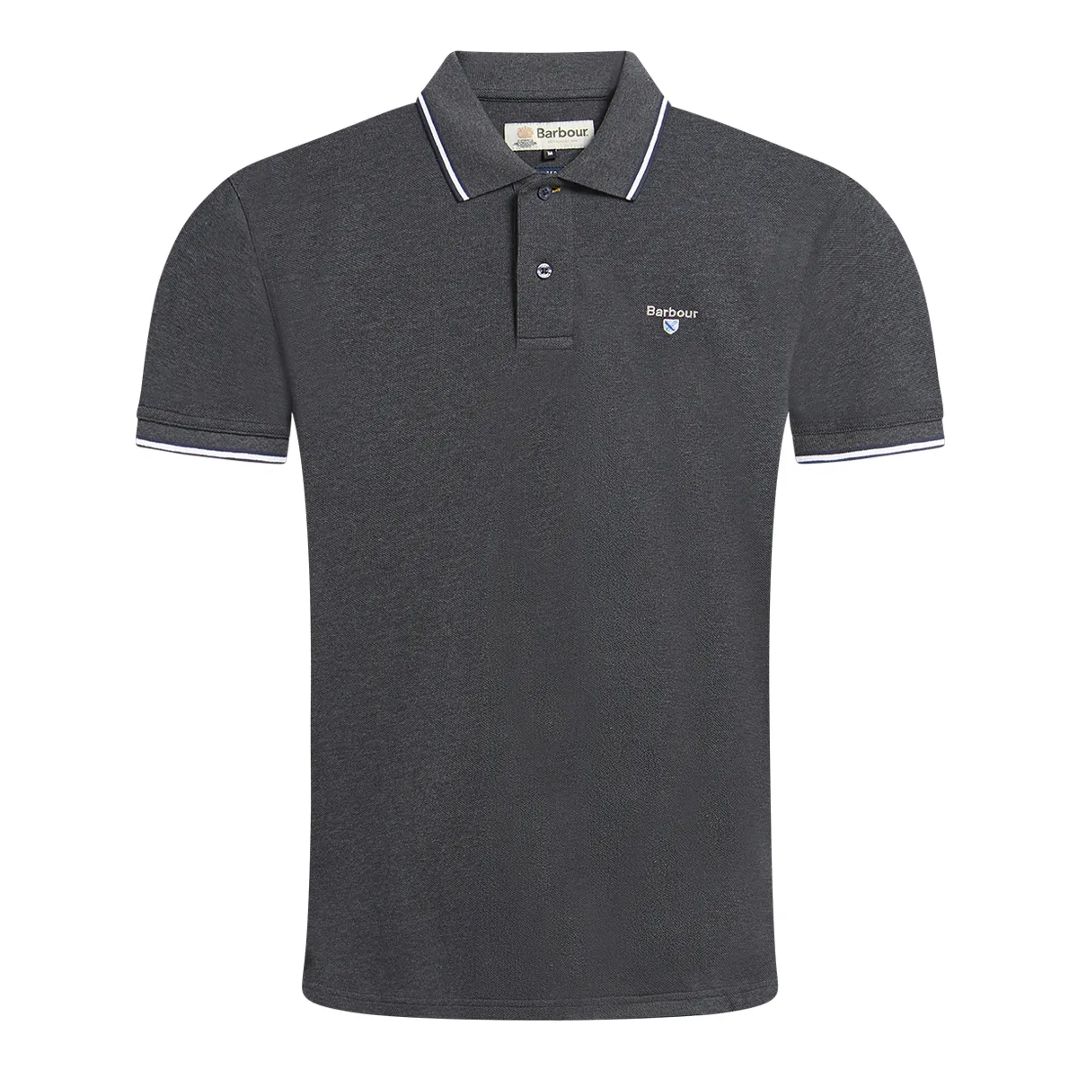 Barbour SS Fielding Tipping Polo Shirt Charcoal