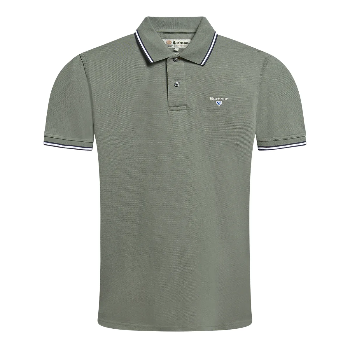 Barbour SS Fielding Tipping Polo Shirt Agave Green