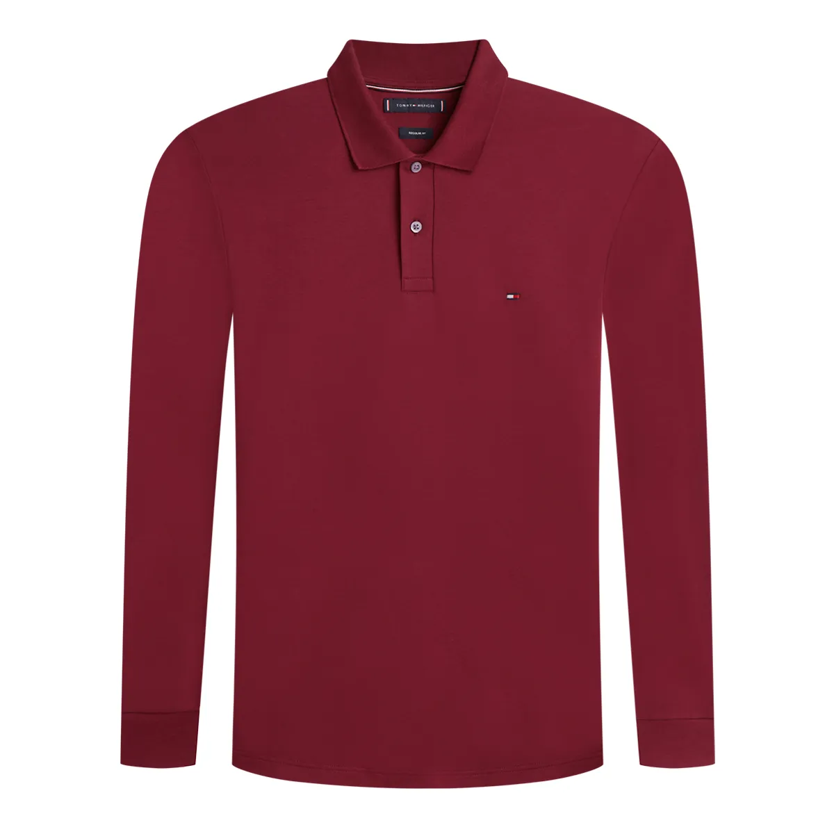 Tommy Hilfiger LS Liquid Cotton Polo Shirt Burgundy - VLP