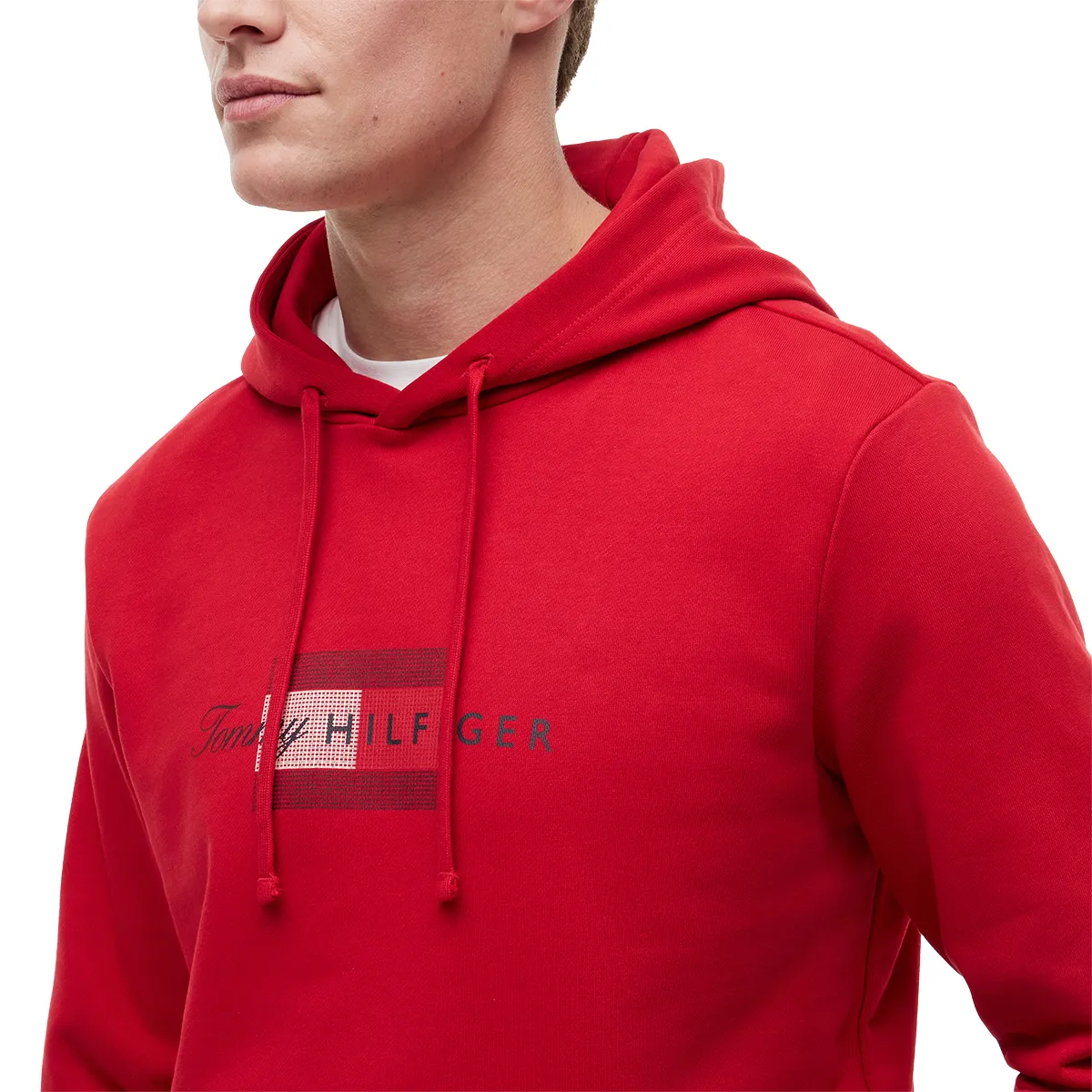 Tommy Hilfiger Script Flag Hoodie Medium Red - Ejmenswear Store