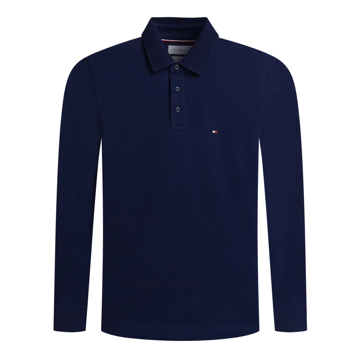 Tommy Hilfiger LS Pique Collar Polo Carbon Navy