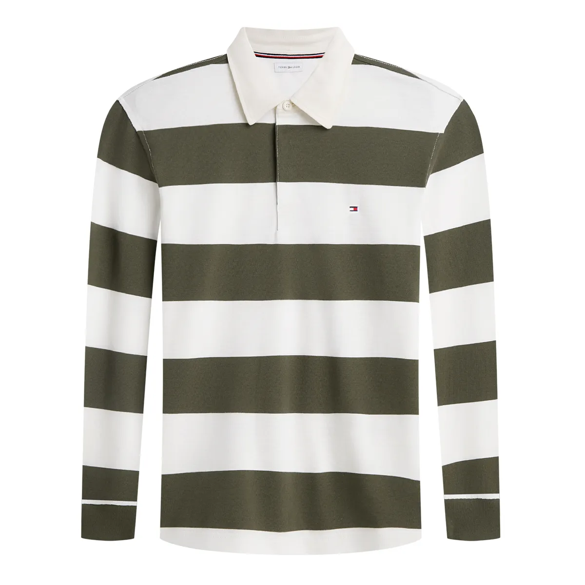 Tommy Hilfiger Ess Stripe Rugby Polo Huntsman Green