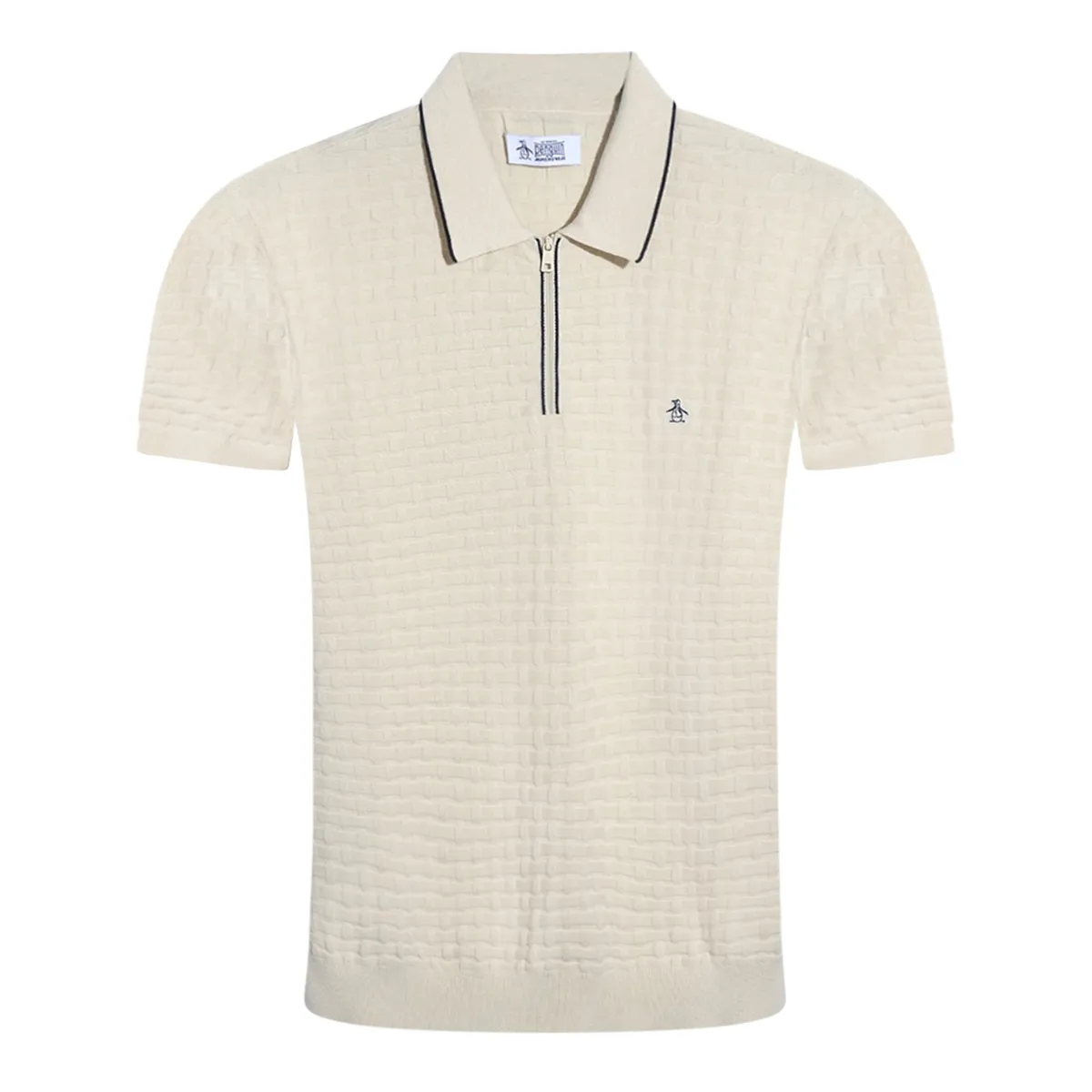 Original Penguin SS Knit Zip Polo Shirt - 252