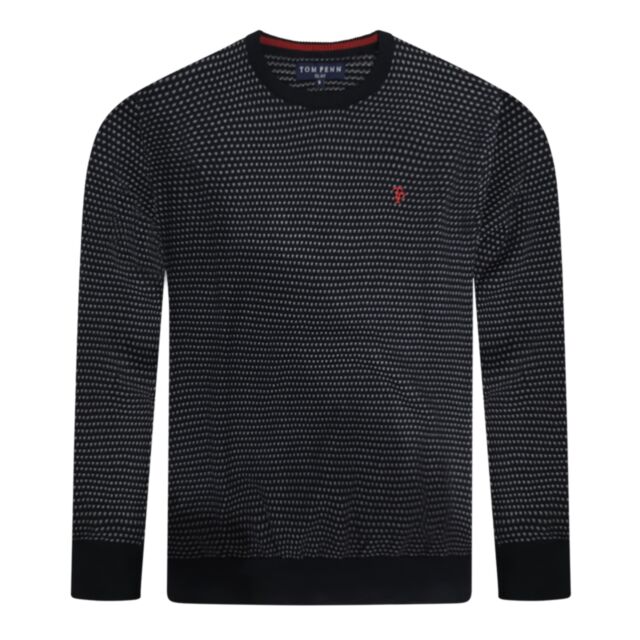 Tom Penn Crew Nk Knit Navy Silver